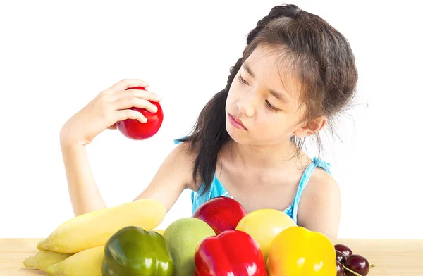 Aziatisch Meisje Vertoont Afkeer Plantaardige Expressie Witte Achtergrond — Stockfoto