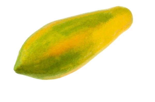 Reife Papaya Isoliert Über Weiß — Stockfoto