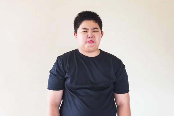 Asiático Chico Mostrando Triste Infeliz Expresión Molesta — Foto de Stock