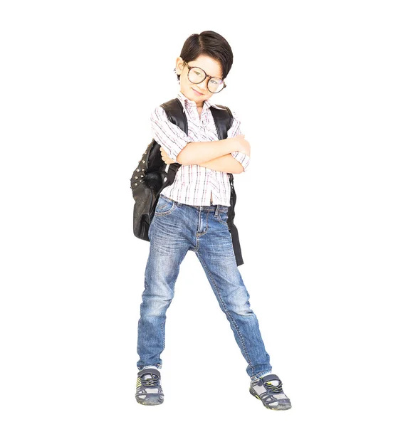 バッグを持つ 歳のアジアの少年 — ストック写真