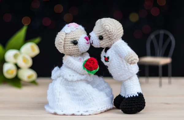 Lovely wedding bear dolls - love symbol ceremony concept