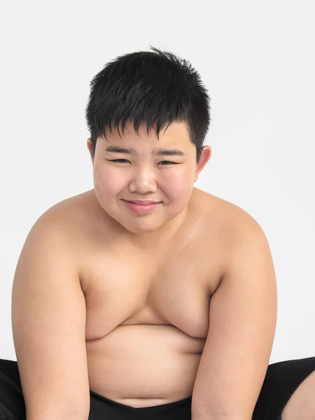 Úsměv Fat Boy Koncepce Zdraví — Stock fotografie