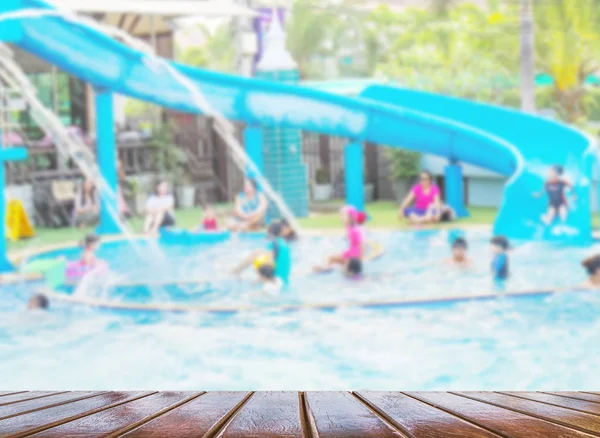 Blurred Photo People Playing Swimming Pool — Stock Photo, Image