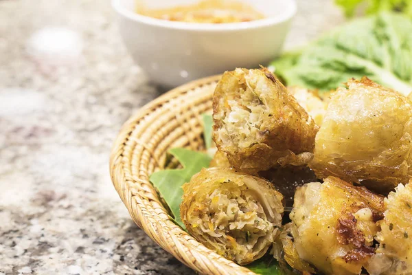 Rollos Fritos Primavera Restaurante Comida Vietnamita — Foto de Stock