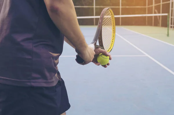 Теннисный Матч Котором Выступающий Игрок — стоковое фото