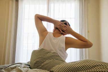 Adam uyan streç kendini kadar tembel taze sabah - sağlık kavramı