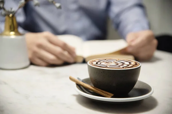 People serve beautiful fresh relax morning coffee cup set - people with coffee set background concept