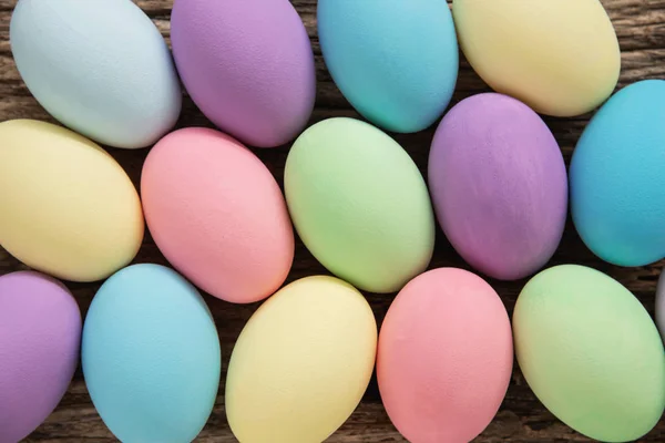 彩绘五颜六色的复活节彩蛋背景 复活节庆典背景概念 — 图库照片