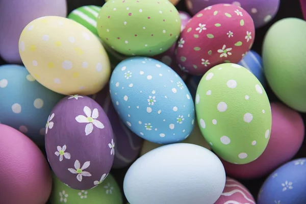 Painted colorful Easter eggs background - Easter holiday celebration background concept