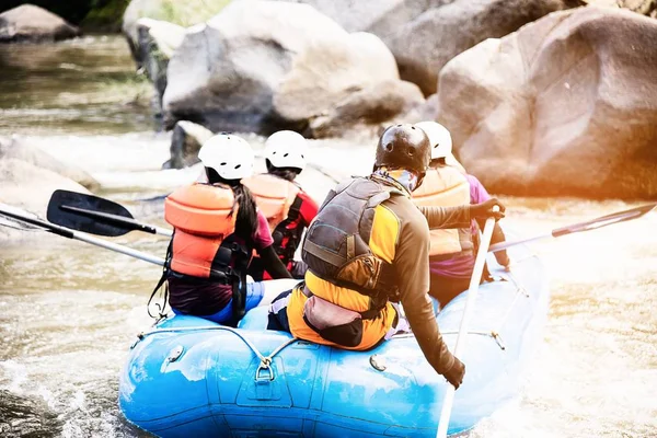 People Playing Raft Adventure Sport Activity River — Stock Photo, Image