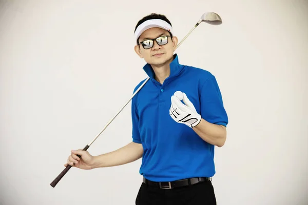 Man Spela Outdoor Golf Sport Aktivitet Människor Golf Sport Concept — Stockfoto