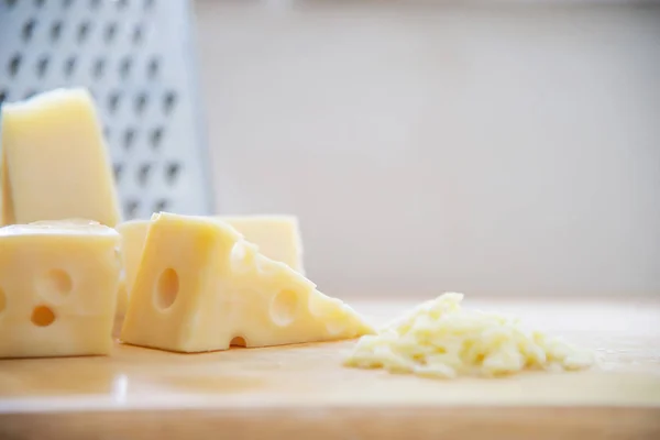 Schöne Käsesorten Der Küche Konzept Der Käsezubereitung — Stockfoto