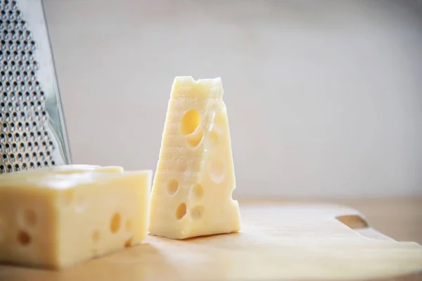 Beaux Fromages Dans Cuisine Concept Préparation Des Aliments Fromage — Photo