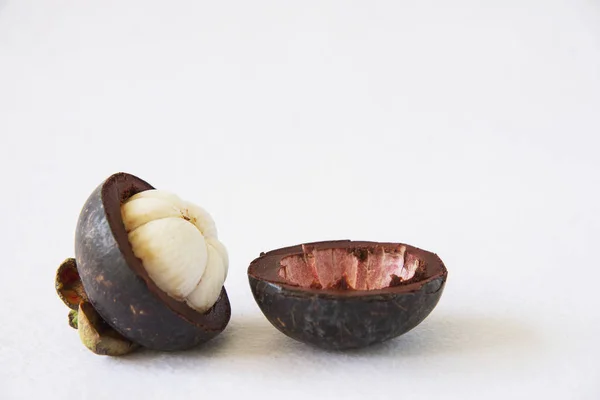 Frutas Populares Tailandesas Del Mangosteen Una Fruta Tropical Con Los — Foto de Stock