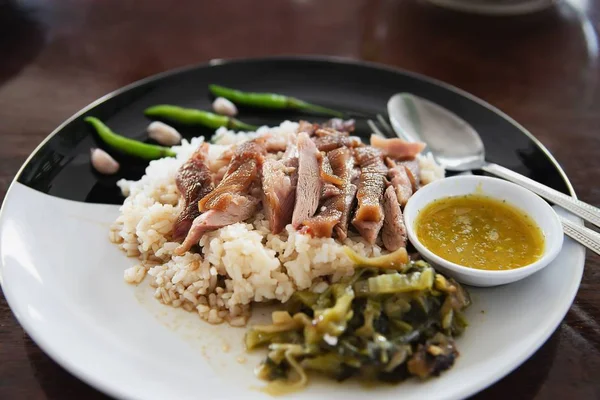 Nasi Dengan Kaki Babi Resep Tradisional Thailand Yang Terkenal — Stok Foto