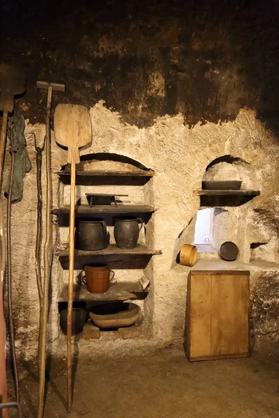 Historic kitchen with old dishes
