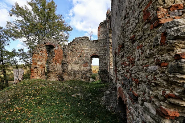 Старые трещины в руинах замка — стоковое фото