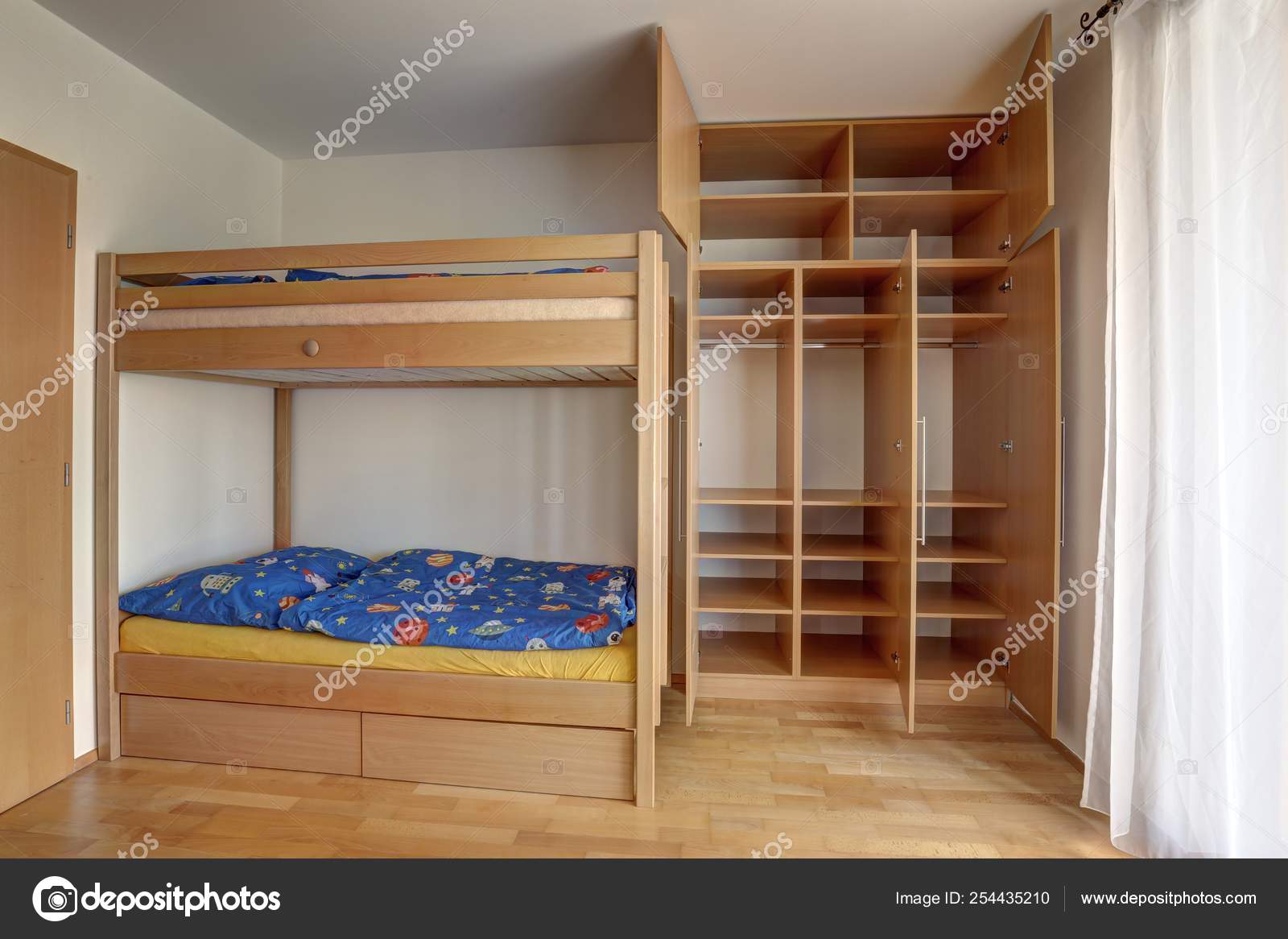Bunk Bed With Large Build In Wardrobe, Large Bunk Beds
