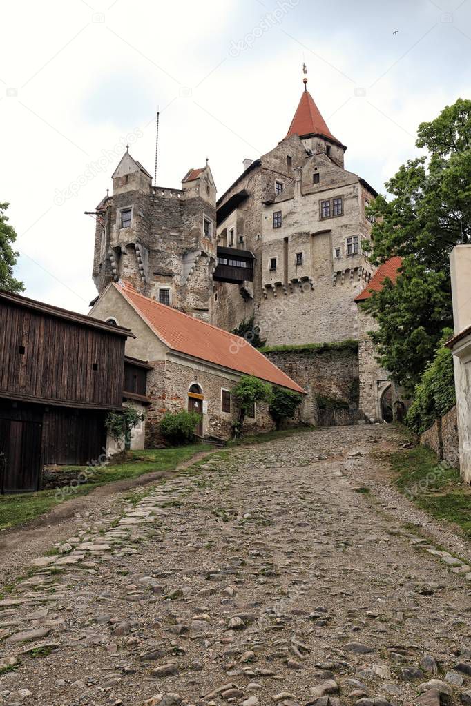 Pernstejn castle main access road