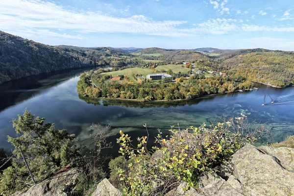 Curva Rio Vltava Vista Cima Final Dia Verão — Fotografia de Stock