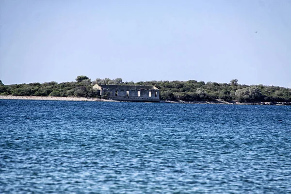 Walls Ruined Roofless Building Sea Coast — Stock Photo, Image