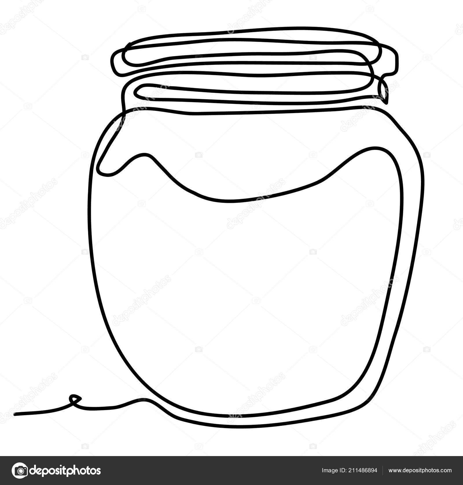 Download Empty Glass Jar Vector Illustration Isolated White Background Continuous Line Vector Image By C Aleancher Vector Stock 211486894