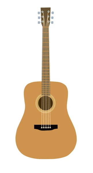 Guitar White Background Design Element Poster Card Vector Illustration Flat — Stock Vector
