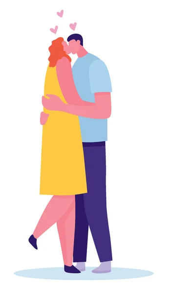 Embrasser un couple amoureux - Concept sur les gens, l'amour et le mode de vie — Image vectorielle