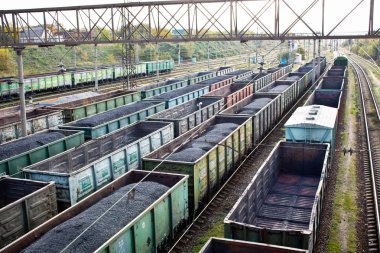 yük trenleri şehir kargo terminal üzerinde