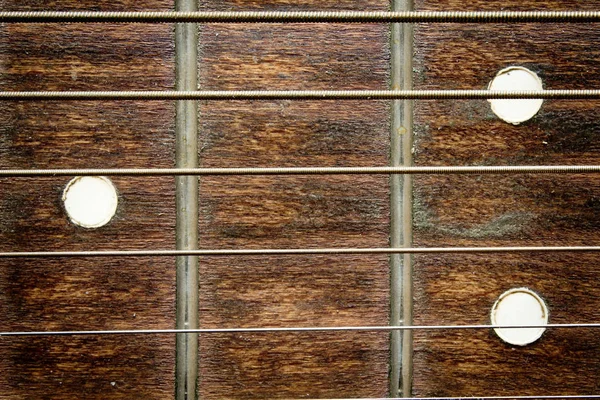 Fragmento Una Guitarra Acústica Primer Plano —  Fotos de Stock