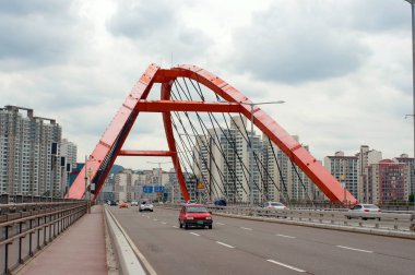 Yaz aylarında Hangang nehir Kore-Seul