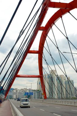 Yaz aylarında Hangang nehir Kore-Seul