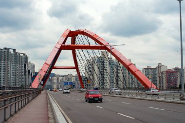 Yaz aylarında Hangang nehir Kore-Seul