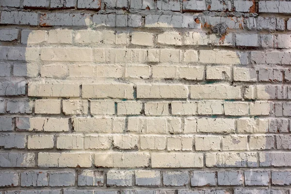 Fragment Textured Brick Wall Painted Beige Gray Paints — Stock Photo, Image