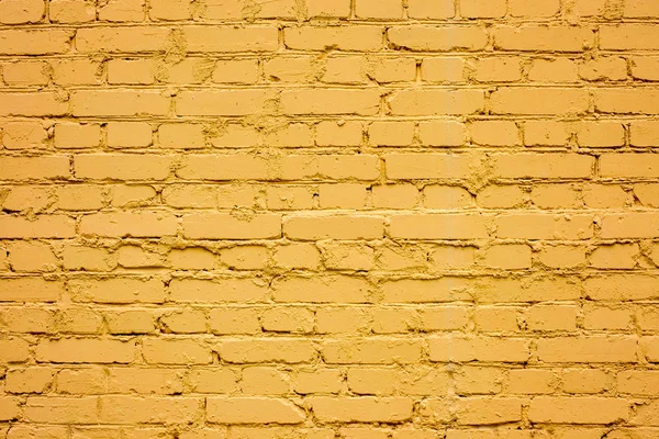 Fragment Van Getextureerde Bakstenen Muur Geschilderd Met Gele Verf — Stockfoto