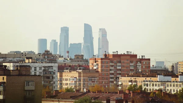 Moskova Yuzhnoportovy Ilçesi Moskova Şehir Manzarası Tepeden — Stok fotoğraf