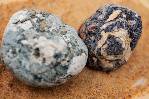 Ancient rare volcanic rocks close up