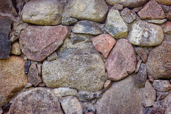 Textur Einer Steinmauer Aus Großen Und Mittelgroßen Steinen — Stockfoto