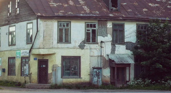 Russia Pectoria Giugno 2020 Vecchio Frammento Prerivoluzionario Abbandonato Una Casa — Foto Stock