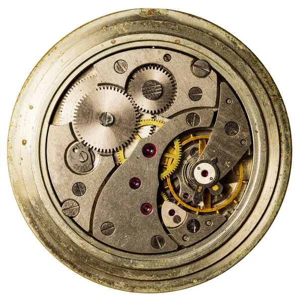 Mix Vecchi Orologi Meccanici Orologeria Alta Risoluzione Dettaglio — Foto Stock
