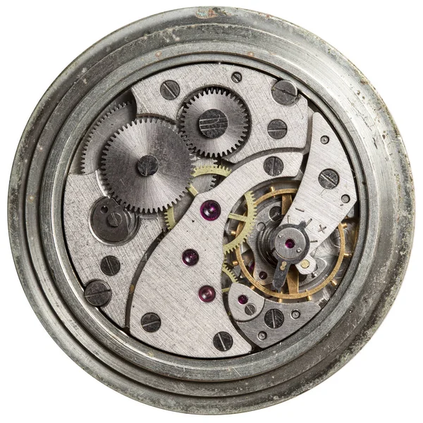 Połączenie Starych Zegarów Mechanicznych Wysokiej Rozdzielczości Detali — Zdjęcie stockowe