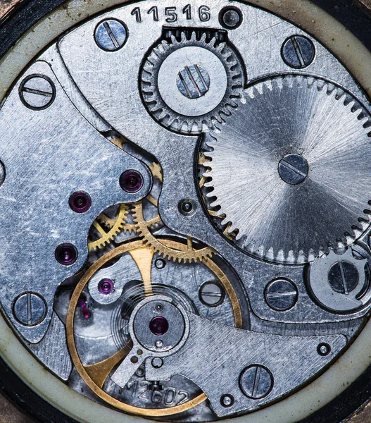 Mix Van Oude Clockwork Mechanische Horloges Hoge Resolutie Detail — Stockfoto