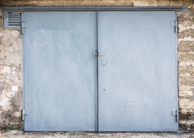 eski metal depo kapısı, hangar, yüksek çözünürlüklü fotoğraf