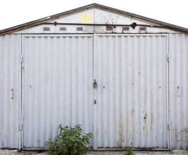 eski metal depo kapısı, hangar, yüksek çözünürlüklü fotoğraf