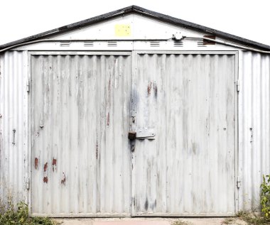 eski metal depo kapısı, hangar, yüksek çözünürlüklü fotoğraf