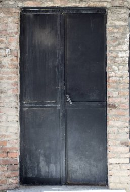 eski metal depo kapısı, hangar, yüksek çözünürlüklü fotoğraf