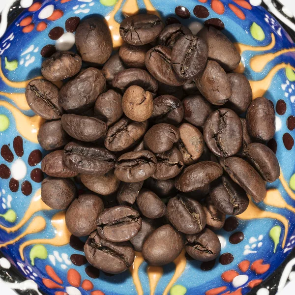 Koffie Koffiebonen Kopieer Ruimte — Stockfoto