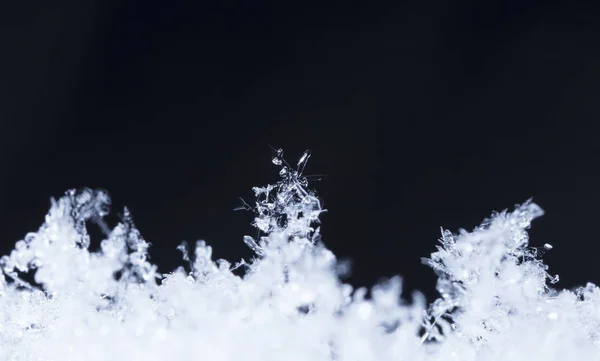 Flocos Neve Neve Imagem Feita Uma Temperatura — Fotografia de Stock