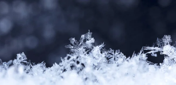 Flocos Neve Neve Imagem Feita Uma Temperatura — Fotografia de Stock