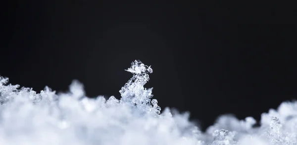 在雪上的雪花 这幅画是在温度的 — 图库照片